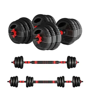 Ultimate 66 LBS Adjustable Dumbbell Set with Connector 3 in 1 Barbell Kettlebells Push-up Stand Free Weights for Home Gym Fitness Exercises for Men Women