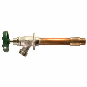 212 MAIN Frost-Free Red Brass Wall Hydrant, Model 456-10LF, 10 in. Pipe Threads, for Boating & Water Sports Activities