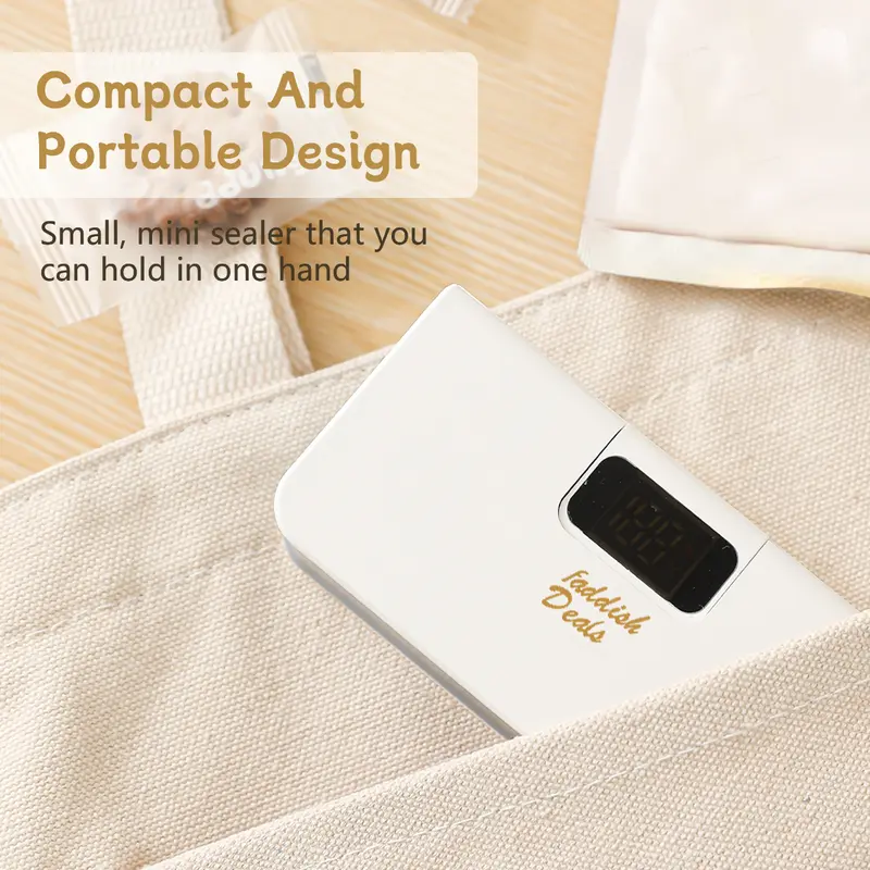 Product Introduction of Portable sealing machine, suitable for sealing of snacks, coffee and pet food packaging, bag cutter, rechargeable, compact food storage sealing device 10