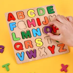 Wooden Alphabet & Number Learning Toy, 1 Set Alphabet & Number Learning Board, Cognitive Board Early Education Toy for Kids, Learning Materials