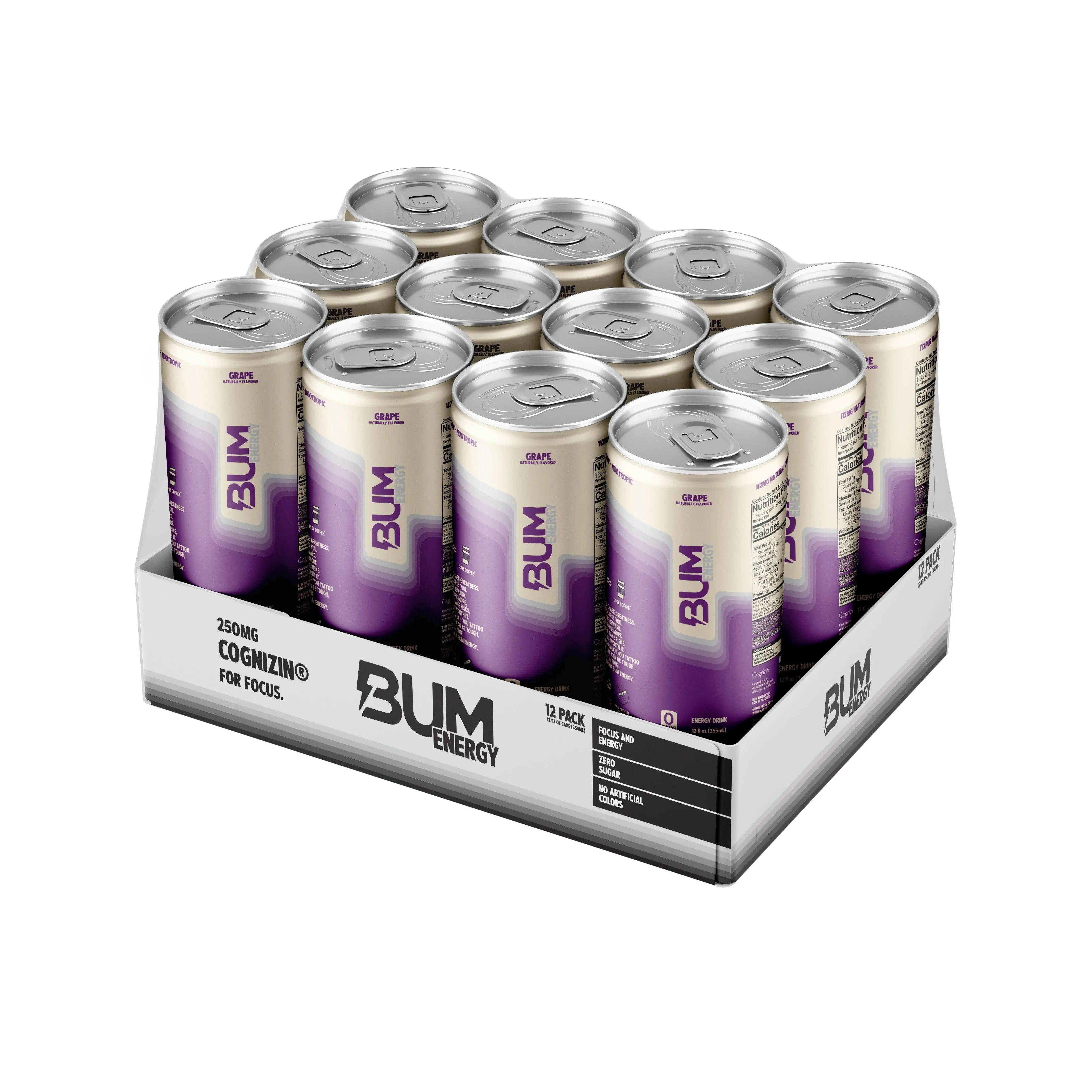 BUM Energy Drink – Sugar Free Energy Drink with Natural Caffeine & Cognizin for Energy & Focus – Clean Energy Beverage – 12 oz Cans (12 Pack) BUM Energy Drink – Sugar Free Energy Drink with Natural Caffeine & Cognizin for Energy & Focus – Clean Energy Beverage – 12 oz Cans (12 Pack)