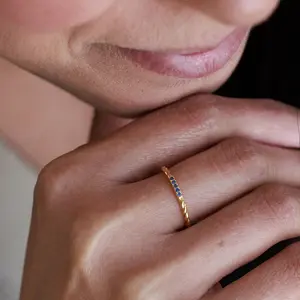 Blue Sapphire Gold Twisted Ring