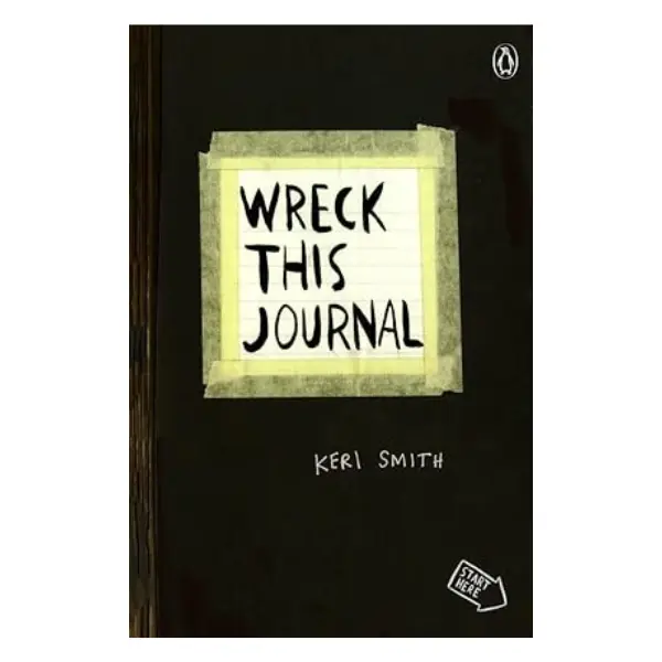 Wreck This Journal - Black Expanded Edition by Keri Smith, Lightweight Compact Creative Interactive Diary (10.6 oz, 5.51 in) with Quirky Prompts, Torn & Stained Elements, for Art Lovers (Lifestyle & Hobbies Crafts & DIY Book)