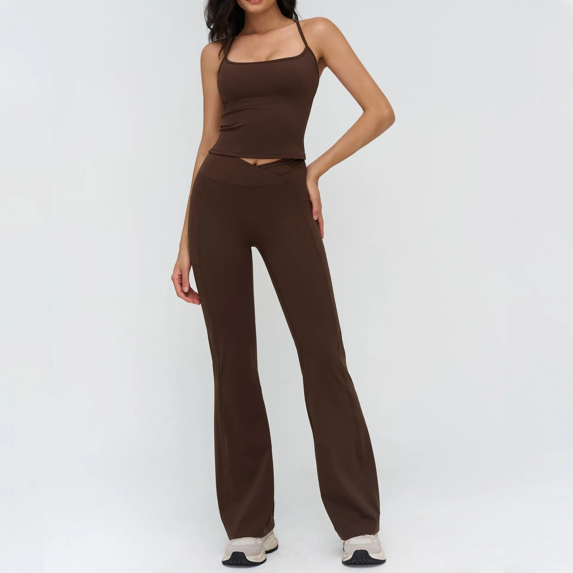 4518 vest+2030 2 flared pants   coffee c