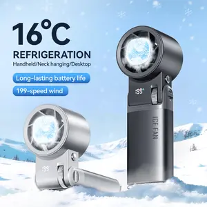 6000mAh Rechargeable Battery, 2026 New JF181 4-in-1 Handheld Portable Fan,199 Speed Levels + Ice Cooling + LED Light, Powerful Cooling Airflow, USB Rechargeable, Perfect for Travel/Outdoor/Work, Summer Must-Have! Personal Mini Turbo Fan.