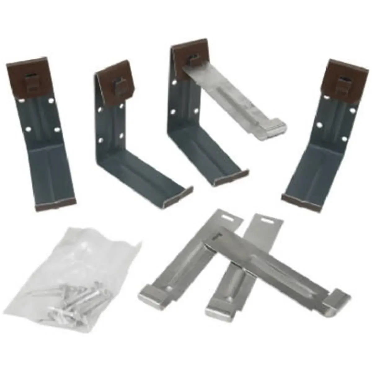 212 MAIN 4-Pack 4in Brown Galvanized Steel Gutter Fascia Brackets with Nails, Sturdy Heavy-Duty Brackets for Sailing Water Sports Equipment, Sturdy Bracket