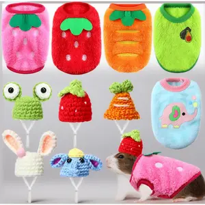 Guinea Pig Clothing Set: 5 Cozy Sweater Vests & 5 Adjustable Mini Hats. Warm Knitted Outfits for Small Pets, Costume Dress Up for Guinea Pigs, Bunnies, Hamsters - Cute & Soft