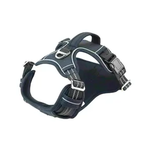 Reflective No-Pull Dog Harness with Vertical Handle - Shaped Harness- Solid Design for Comfort Control & Style - Quick Secure Fit - Black Camo Orange - 4 Sizes