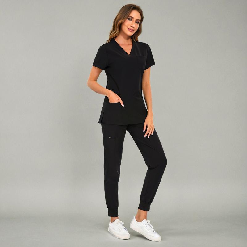 Scrubs Luna Vital Set for Women - Stretch V-Neck Scrub Top & Jogger Pant with 8 Pockets