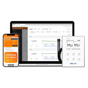 Wireless Remote Real-Time Temperature Monitor Digital Data Logger, WiFi Dual External Temp Probe, Cloud Data Storage SMS/Email/APP/Web Alarm, Free Cloud Service (-40~176 ℉ ) RCW-800W-TDE