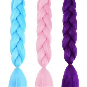 24 Inch Synthetic Braided Wig, Heat Resistant Yaki Straight Puff Ponytail Wig, Trendy K-Pop Girls Cosplay Hairpiece, Soft Natural Stylish Daily Hair Accessory, Cute Fashion Wigs for Kids Role Play, Party Dress Up & Themed Gathering