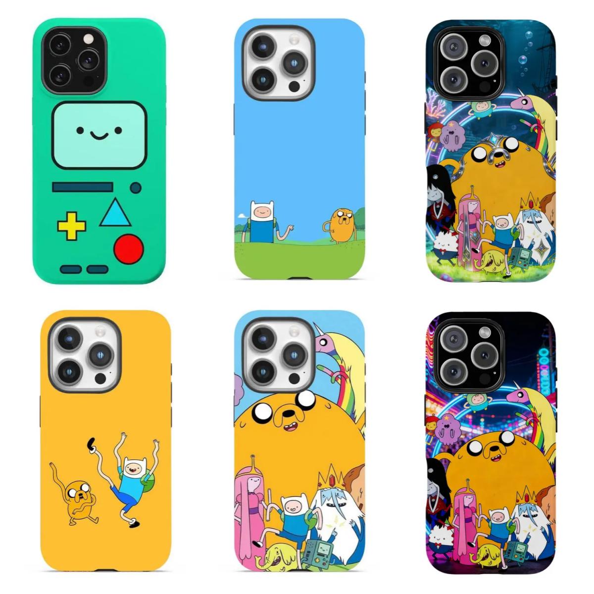 A-Adventure Time Cartoon Phone Case Graffiti Style Phone Case Compatible for  iPhone 17 16 15 14 13 12 and for Samsung S23-S25 Perfect Gift For Lively Girl and Boy