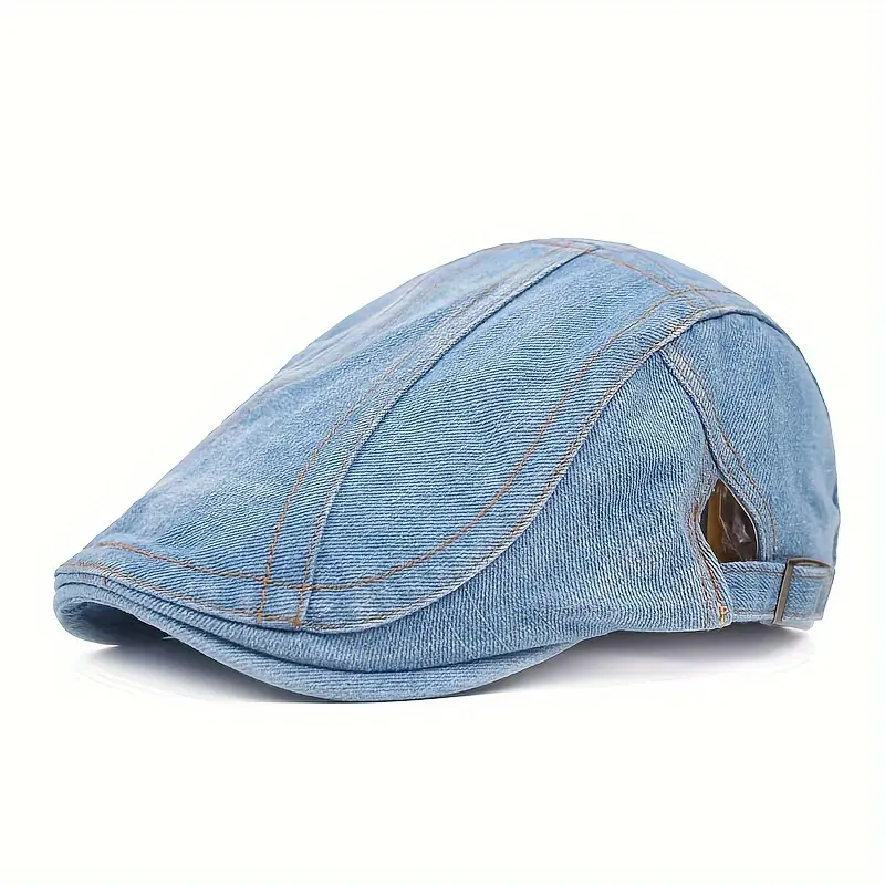 Beret Unisex Casual Vintage Distressed Peaked Cap - Lightweight, Hand Washable, Inelastic Fit, Ideal for Spring & Autumn Fashion, Casual Headwear |         Vintage Style Cap |         Inelastic Fit Cap
