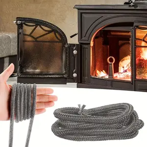 1pc Vintage Style Fireplace Door Seal, 6.5 Feet Glass Fiber Gasket Rope, High Temperature Resistant, Non-Electric Fireplace Cord Replacement
