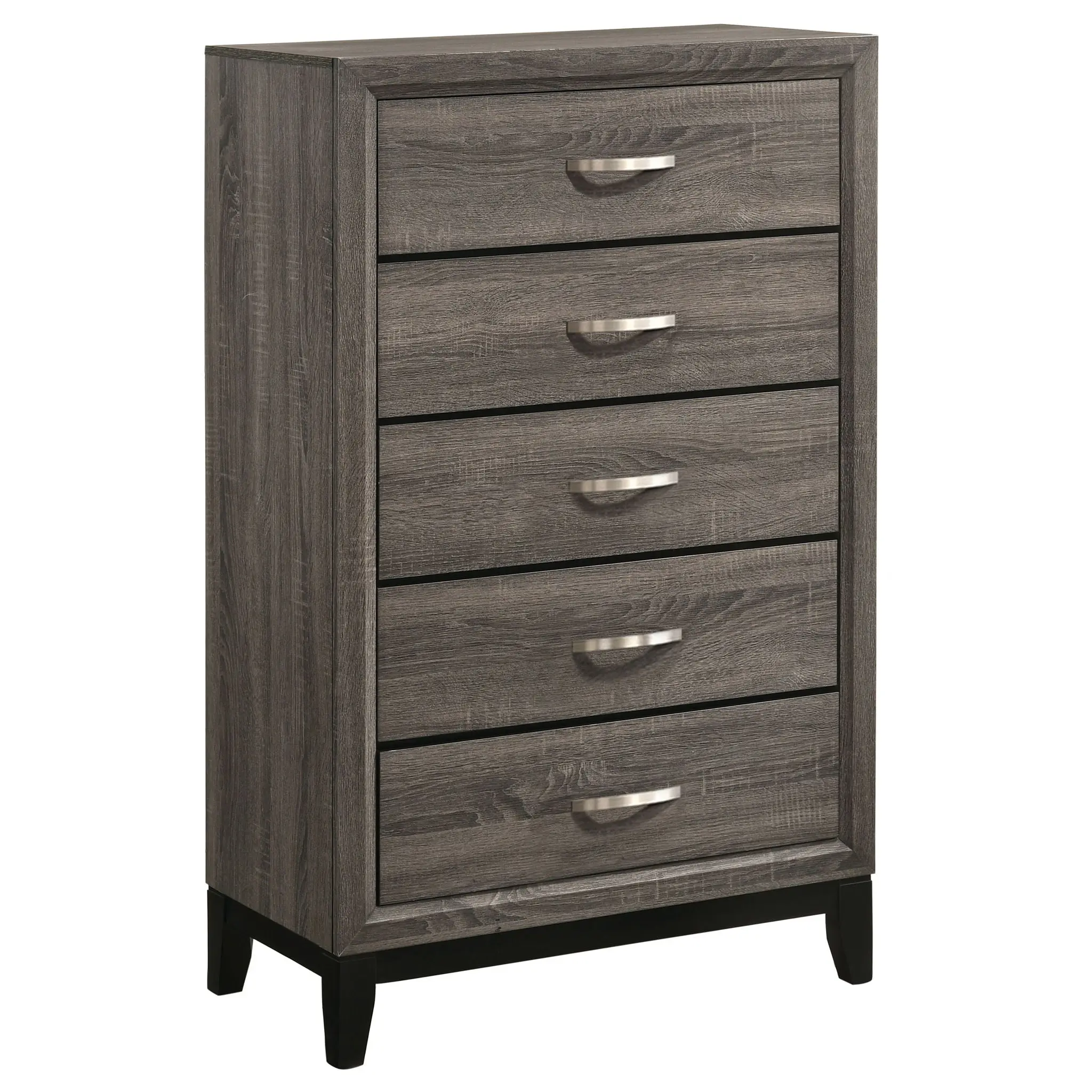 Gregory - 5 Drawer Chest - Smoke Gray
