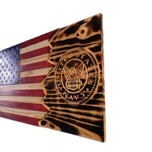 United States Navy Wood Flag | Perfect Veteran & Retirement Gift