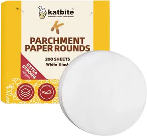 Heavy Duty Parchment Rounds 8 Inch 200 Pcs, Parchment Paper Rounds Available, Uses for Cake Baking, Air Fryer Liners