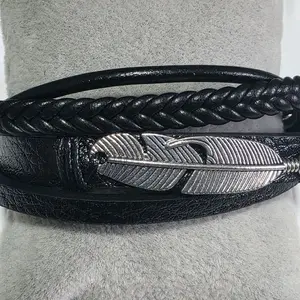 Boutique Feather Paracord Latch Wrap Bracelet