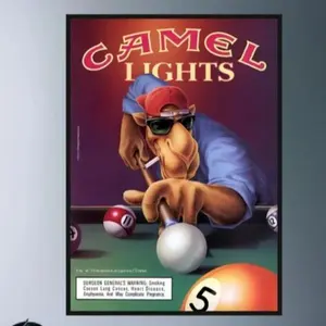 Camel Poster Poolhall Pinup Vintage Poster, Joe Camel, Retro Art,Poster, Poster, Gift Ideas, Wall Decor ,Art Print , Wall Art