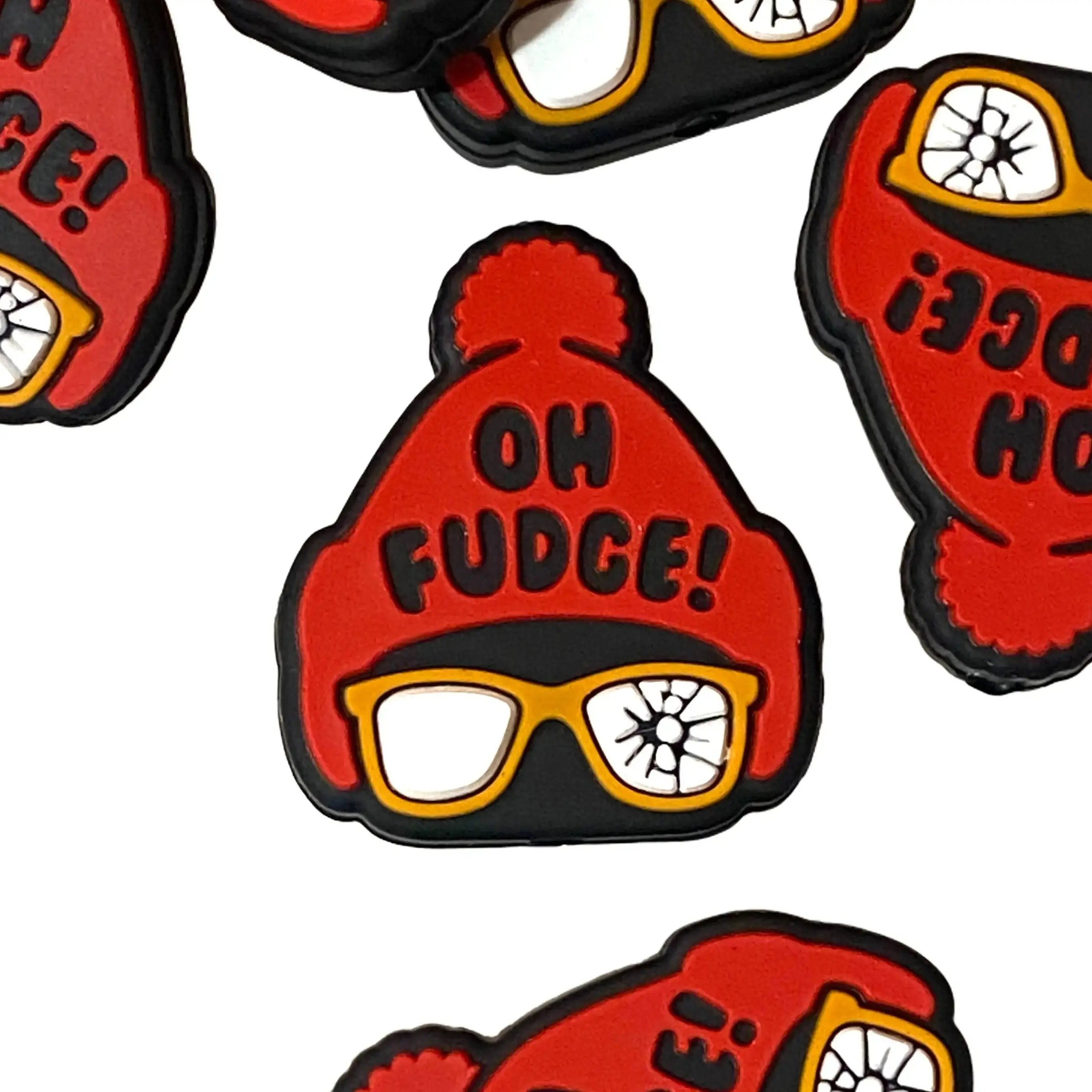 1pc Oh Fudge! Silicone Focal Beads | Christmas Beading & Crafting DIY Supplies for Gifts Funny Saying