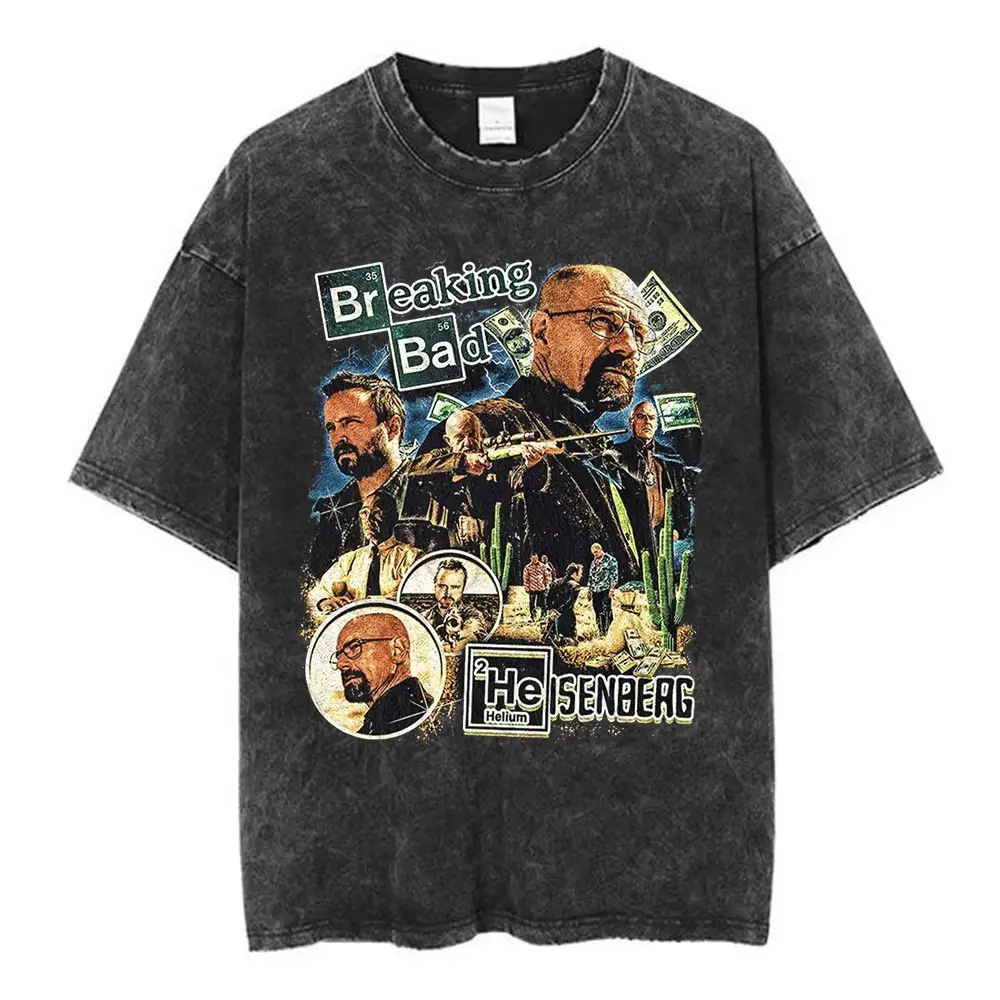 "Breaking Bad Inspired Collage" Graphic T-Shirt, Retro Streetwear Casual Cotton Crew Neck Short Sleeve Unisex Top, Multi-Color Available