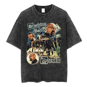 "Breaking Bad Inspired Collage" Graphic T-Shirt, Retro Streetwear Casual Cotton Crew Neck Short Sleeve Unisex Top, Multi-Color Available