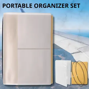 All-in-One Passport TN Journal Set | Dot Grid Refills with PVC Zipper Pouch & Elastic Bands, Pocket Size 12.5x9cm Traveler’s Notebook Organizer Kit, Stationery Essentials