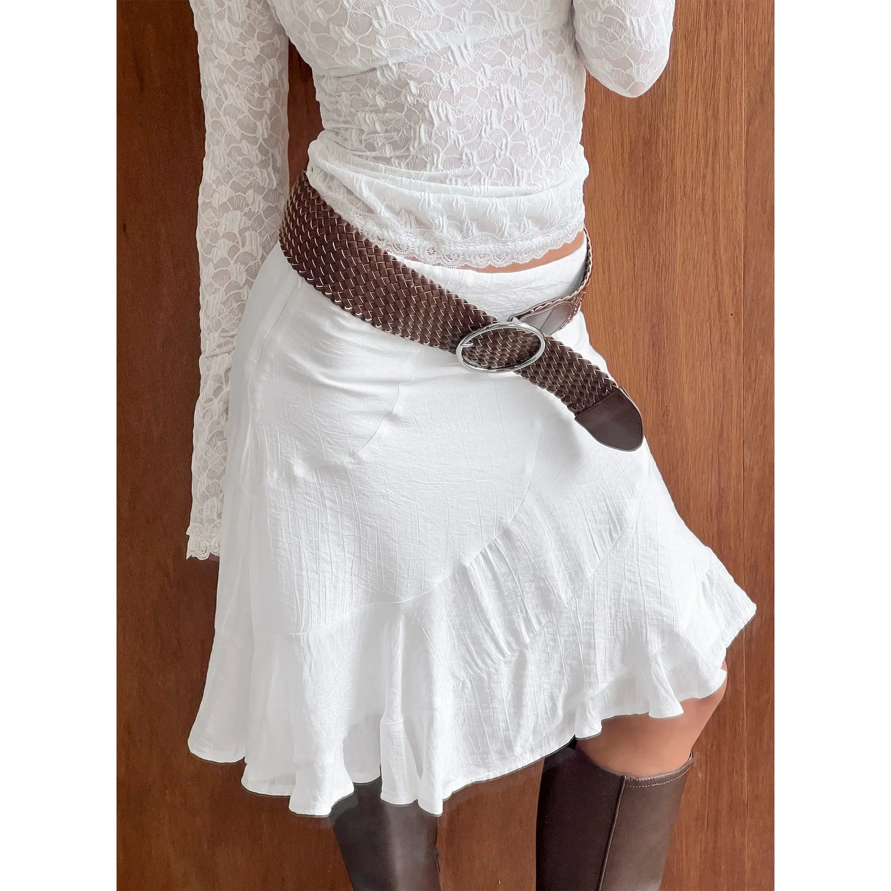 With Kindness Midi Skirt White