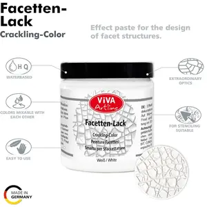 VIVA DECOR Facet Paint (8,45 fl oz) 250ml – Water-Based Crackle Paint for Vintage & Antique Effects, Versatile Color Choices, Ideal for Glass, Ceramic