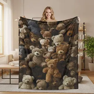 Cuddly Teddy Bear Pile Plush Blanket | Ultimate Comfort Snuggle Throw | Cute Aesthetic Gift for Kids & Teen Room