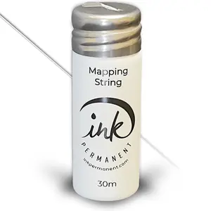 Ink Permanent White Brow Mapping String [100 Ft Bottles - 30 m] Pre-Inked String for Permanent Makeup and Microblading Supplies, Brow Mapping Kit, Eyebrow Thread for Shaping (White)