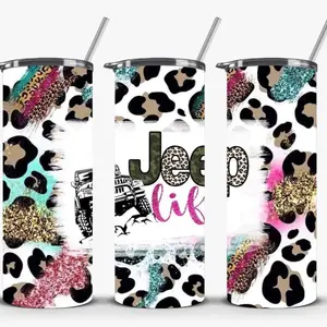 Jeep life 20 oz tumbler.Straw and colored tip.