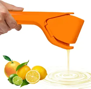 Manual Lemon Squeezer Handheld Citrus Juicer Ergonomic Handle BPA-Free PP Material Easy to Clean & Store Yellow