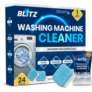 BLITZ Washing Machine Cleaner & Descaler, Household Washer Detergent Pack with Integrated Cleaning Motivation