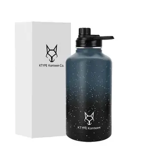 KTYPE Kanteen Co. 64oz Stainless Steel sports water bottle, double wall vaccum insulation, BPA free, Leak proof, Gym and travel bottles, Hot and cold (Lunar- Ombre)