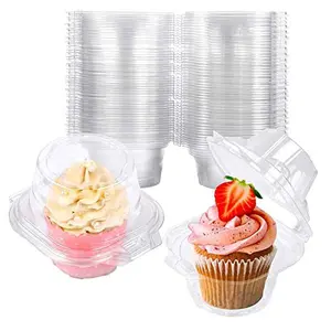 50 Pack Individual Cupcake Containers Plastic Cupcake Boxes Cupcake Holders Stackable Deep Dome Cupcake Carrier Bakeware Utensils