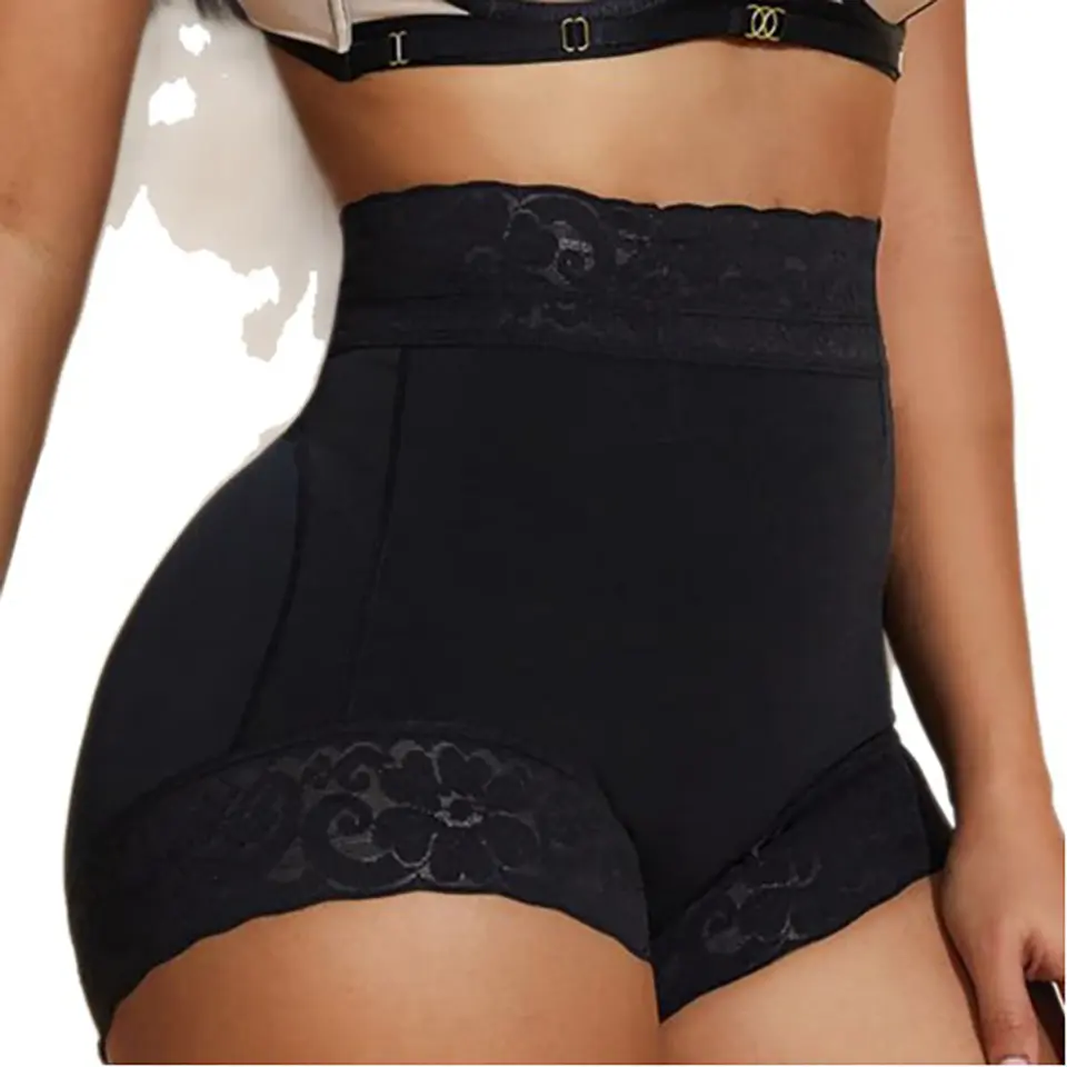 Women's Stretchy Seamless Shapewear Undershorts - Sexy Lady Nylon Spandex Panties with Tummy Control, Padded Butt Hip Lifter, Casual Print