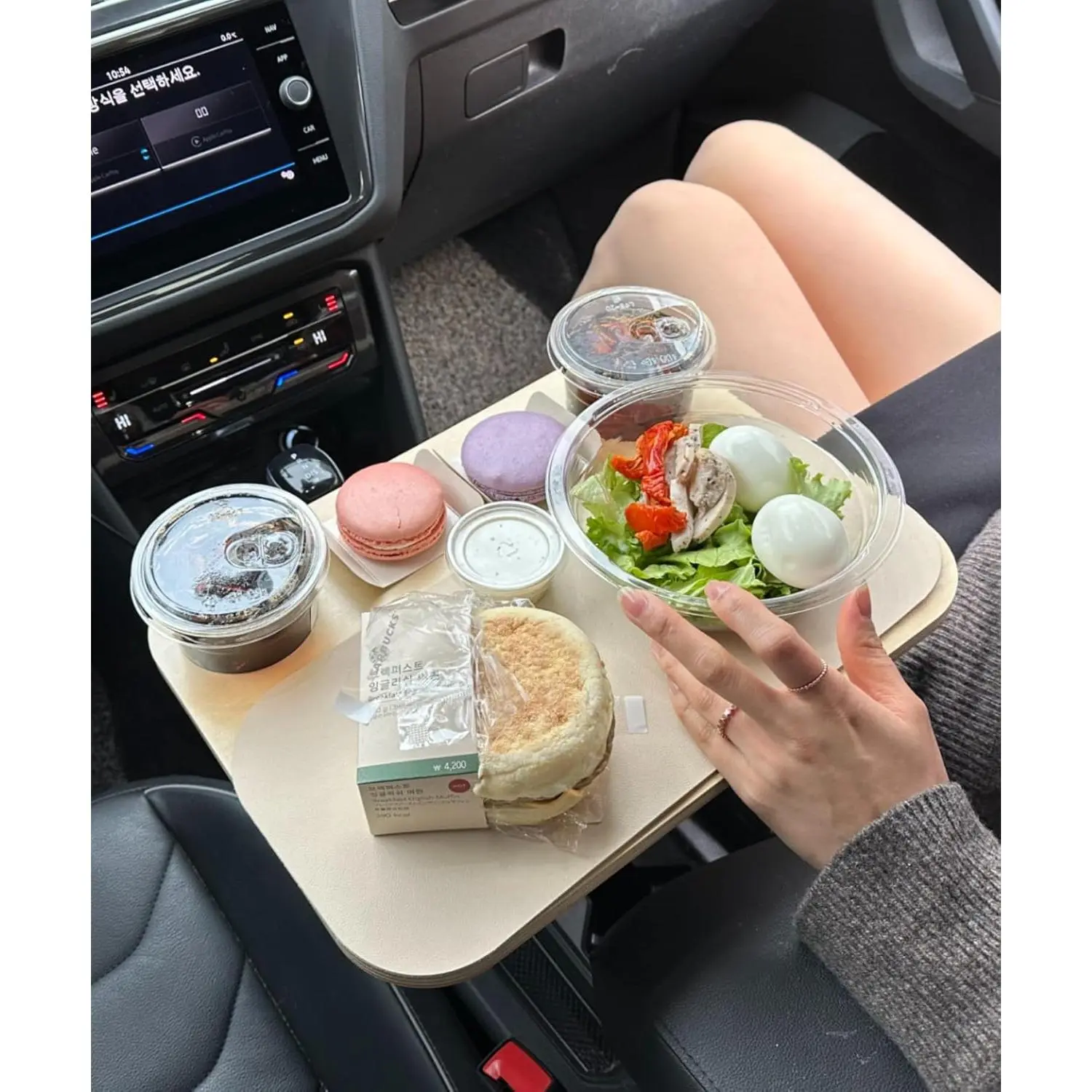 car desk 2-in-1 Drive-Thru Tray: Car Food Tray, Wood Car Trays for ...