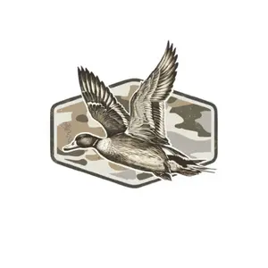 Duck Camo Hunting Sticker, Old School Duck Hunting Camouflage Decal, Preppy Checkered Mallard Sticker for Car, Laptop, Water Bottle, Unique Gift for Hunters and Outdoor Enthusiasts