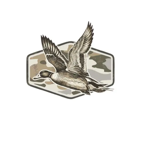 Duck Camo Hunting Sticker, Old School Duck Hunting Camouflage Decal, Preppy Checkered Mallard Sticker for Car, Laptop, Water Bottle, Unique Gift for Hunters and Outdoor Enthusiasts