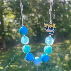 Bubbles Powerpuff Girl Bubblegum Bead Necklace adjustable