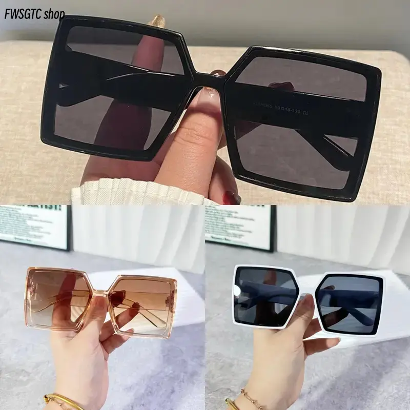 2026 Viral Trendy Unisex Square Eyewear, 3Pcs Vintage Thin Horn Rim Large Frame Glasses, Ins Street Style UV & Blue Light Block Shades Relieve Eye Strain Daily Accessory