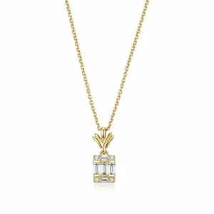 Pineapple Baguette Necklace | Gold Necklace