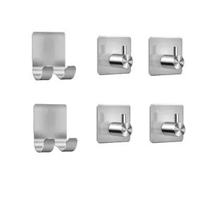 6PCS Shower Hooks for Inside Shower, Self Adhesive Shaver Holder Hanger Hook for Bathroom Damage Free Wall Hooks for Razor Loofah Sponge summervibes