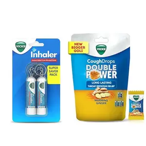 Vicks Drops 25 Ct & Inhaler 0.02oz/0.5ml each 2 Count Value Pack