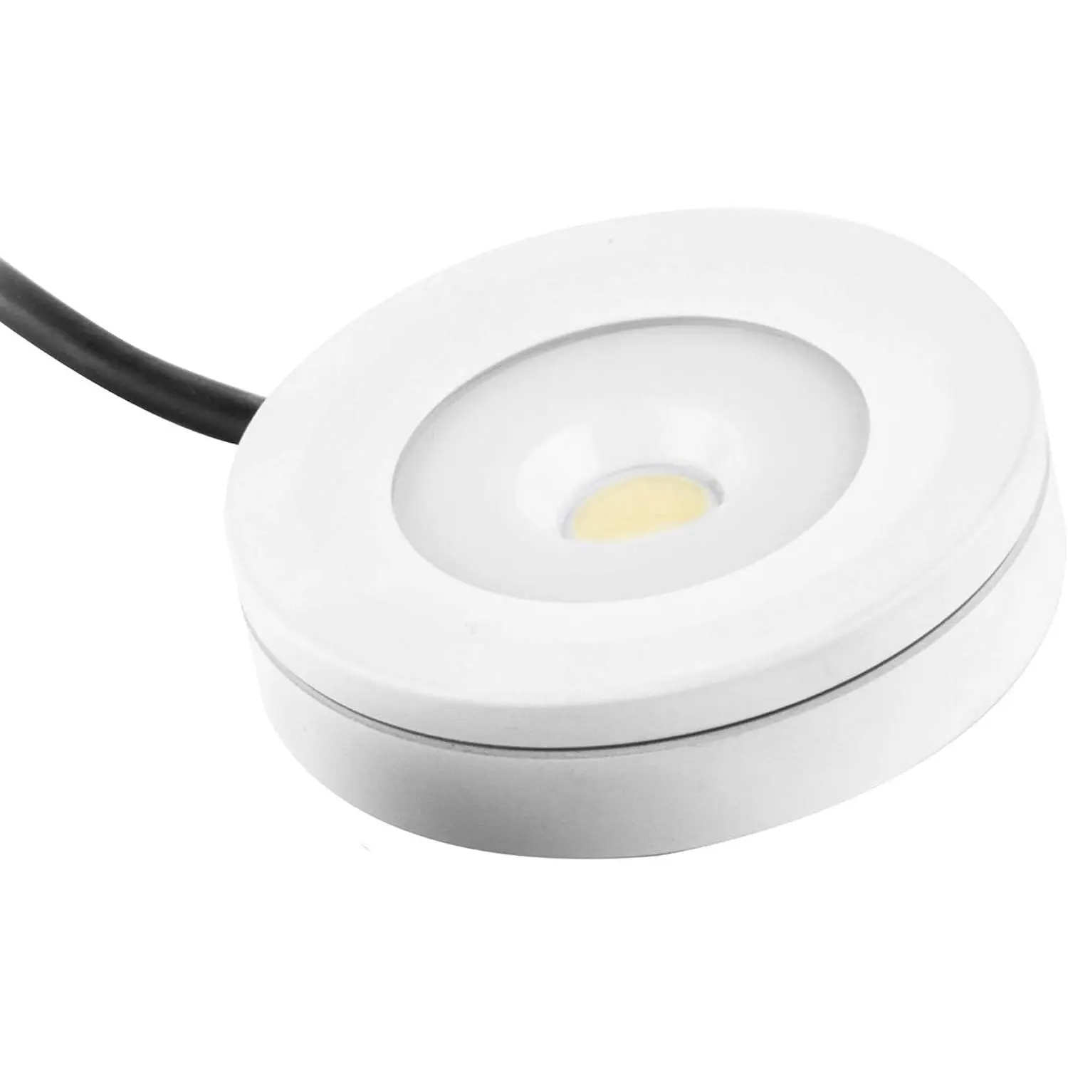 LED Cabinet Light,Bathroom Porch Lights,3W COB Dimmable IP65 Waterproof,Surface Mounted Aluminum Ceiling Spot Lights for Display Showcase,H, Closet,Warm White (White Frame,1 Pack)