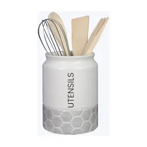 Young's Inc. Ceramic Modern Country Tool Holder with Tools