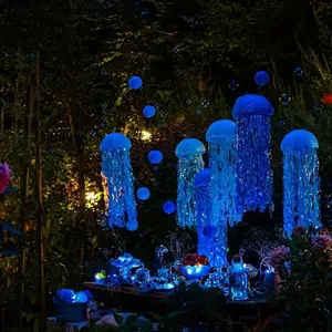 15-Piece Jellyfish Paper Lantern and Bubble Party Supplies Set - Undersea Party Decoration, Mermaid Party Decoration, Mermaid Birthday Decoration and Hanging Jellyfish Decoration Ornaments