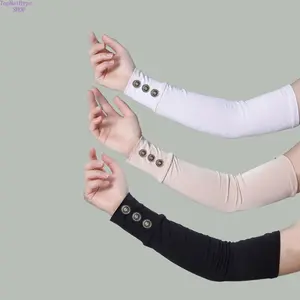 1 Pair Solid‑Color Long Cotton Arm Sleeves for Women, Multi‑Color All‑Season Sun Protection & Thermal Arm Guards, Soft Breathable Stretch Sun Sleeves, Versatile Outdoor Accessory for Driving, Cycling, Daily Commuting and Outdoor Activities