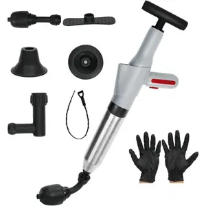 Toilet Plunger, High Pressure Clog Remover, Air Drain Unclogger Blaster with Visual Barometer and Waterproof Storage Bag, Heavy Duty Plungers for Toilets Bathroom, Floor, Kitchen, Plumbing Clogsvalentine's day decor drainsnake